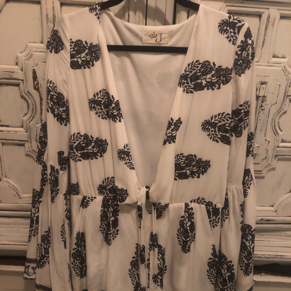 Black and white tie romper